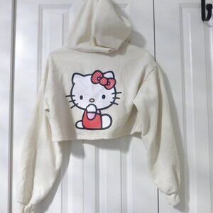 HELLO KITTY x SHEIN light yellow cropped graphic print hoodie